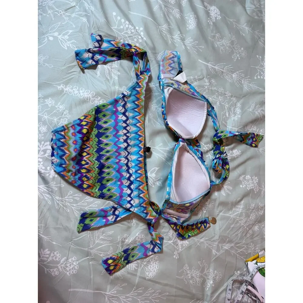 Small Tribal Bikini with tie top and bottom